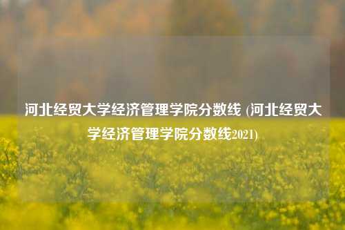 河北经贸大学经济管理学院分数线 (河北经贸大学经济管理学院分数线2021)