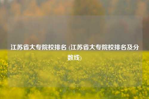 江苏省大专院校排名 (江苏省大专院校排名及分数线)