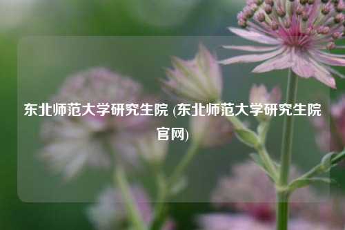东北师范大学研究生院 (东北师范大学研究生院官网)