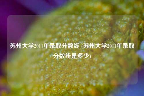 苏州大学2011年录取分数线 (苏州大学2011年录取分数线是多少)