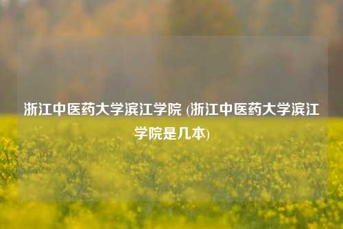浙江中医药大学滨江学院 (浙江中医药大学滨江学院是几本)