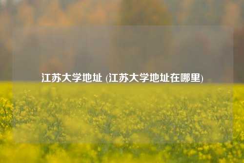 江苏大学地址 (江苏大学地址在哪里)