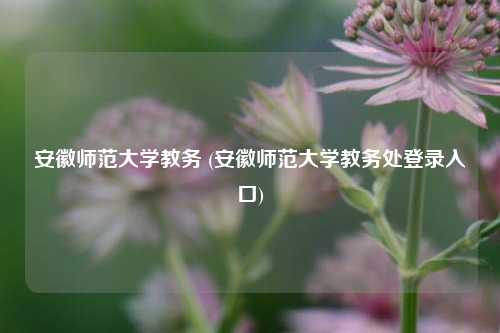 安徽师范大学教务 (安徽师范大学教务处登录入口)