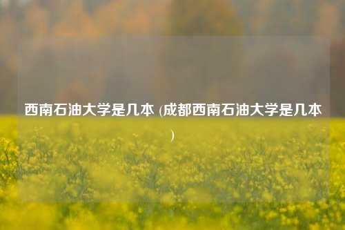 西南石油大学是几本 (成都西南石油大学是几本)