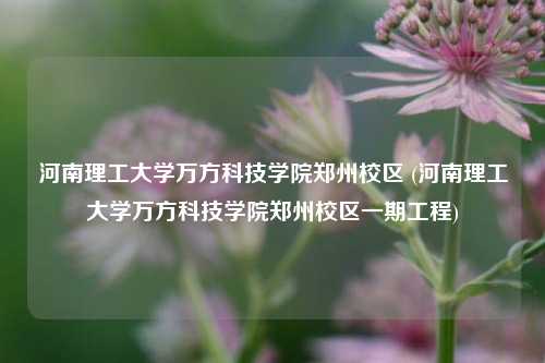 河南理工大学万方科技学院郑州校区 (河南理工大学万方科技学院郑州校区一期工程)
