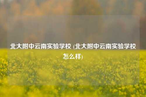 北大附中云南实验学校 (北大附中云南实验学校怎么样)
