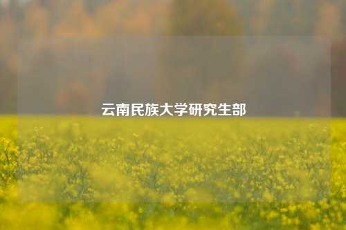 云南民族大学研究生部
