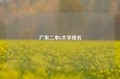 广东二本b大学排名