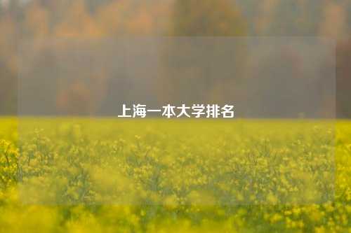 上海一本大学排名