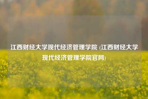 江西财经大学现代经济管理学院 (江西财经大学现代经济管理学院官网)