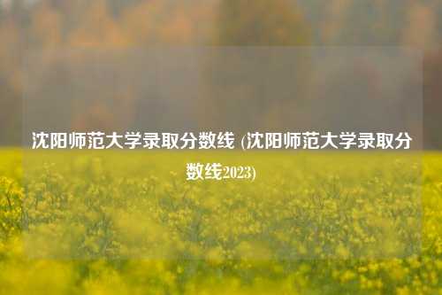 沈阳师范大学录取分数线 (沈阳师范大学录取分数线2023)