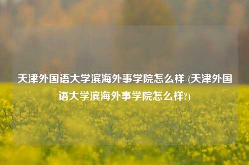 天津外国语大学滨海外事学院怎么样 (天津外国语大学滨海外事学院怎么样?)