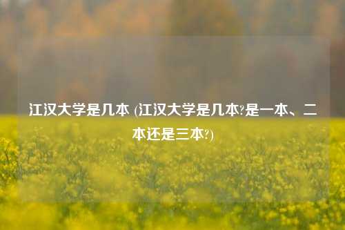 江汉大学是几本 (江汉大学是几本?是一本、二本还是三本?)