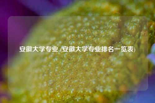 安徽大学专业 (安徽大学专业排名一览表)