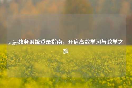 ynjgy教务系统登录指南，开启高效学习与教学之旅