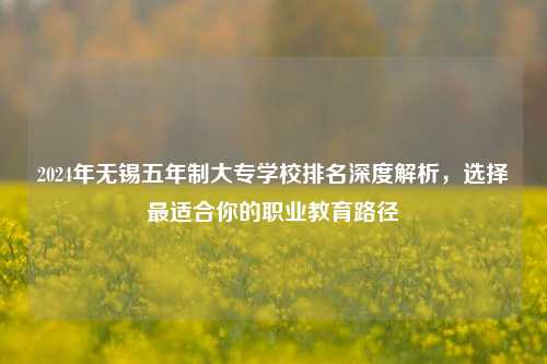 2024年无锡五年制大专学校排名深度解析，选择最适合你的职业教育路径