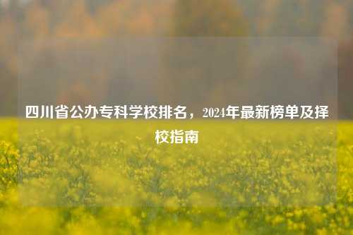 四川省公办专科学校排名，2024年最新榜单及择校指南