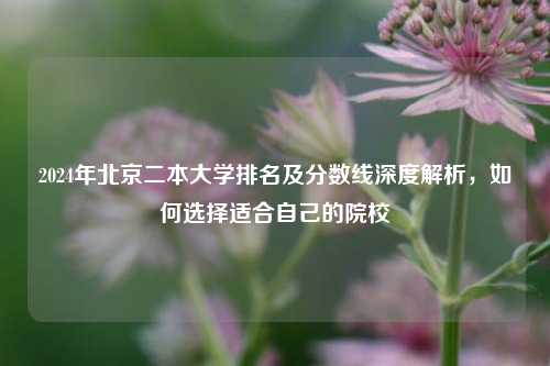 2024年北京二本大学排名及分数线深度解析，如何选择适合自己的院校