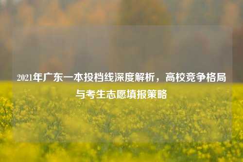 2021年广东一本投档线深度解析，高校竞争格局与考生志愿填报策略
