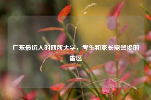 广东最坑人的四所大学，考生和家长需警惕的雷区