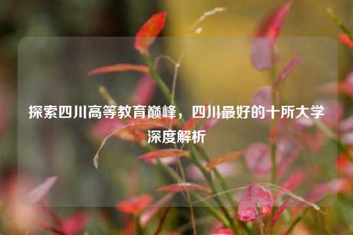 探索四川高等教育巅峰，四川最好的十所大学深度解析