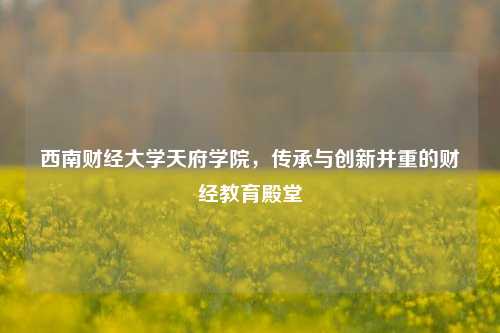 西南财经大学天府学院，传承与创新并重的财经教育殿堂