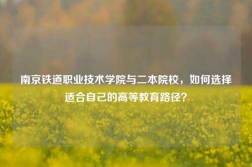 南京铁道职业技术学院与二本院校，如何选择适合自己的高等教育路径？