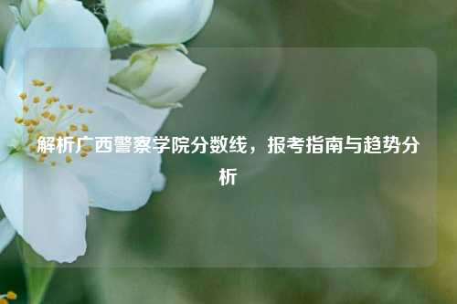 解析广西警察学院分数线，报考指南与趋势分析