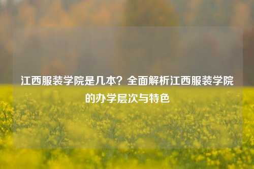 江西服装学院是几本？全面解析江西服装学院的办学层次与特色