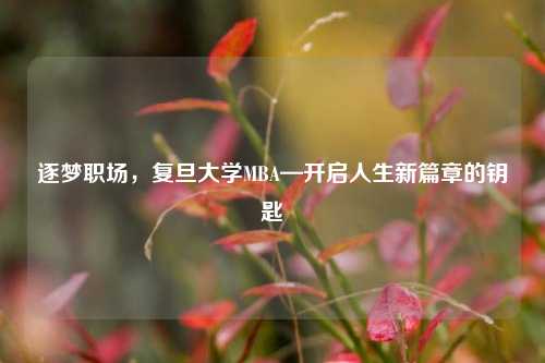 逐梦职场，复旦大学MBA—开启人生新篇章的钥匙