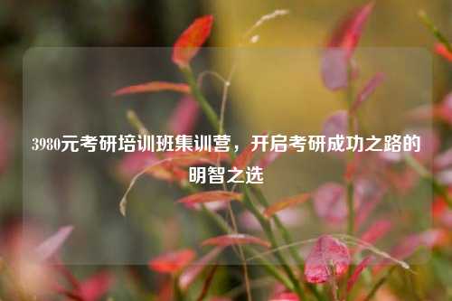 3980元考研培训班集训营，开启考研成功之路的明智之选