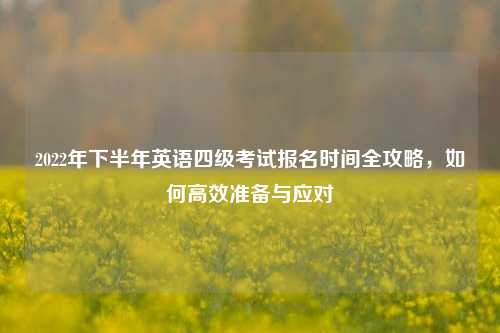 2022年下半年英语四级考试报名时间全攻略，如何高效准备与应对