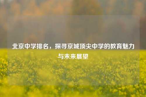 北京中学排名，探寻京城顶尖中学的教育魅力与未来展望