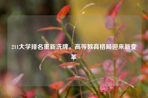 211大学排名重新洗牌，高等教育格局迎来新变革