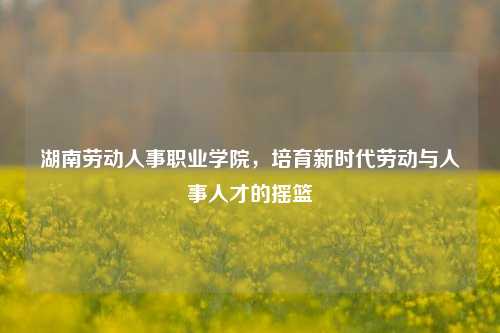 湖南劳动人事职业学院，培育新时代劳动与人事人才的摇篮