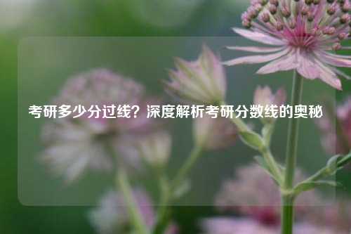 考研多少分过线？深度解析考研分数线的奥秘