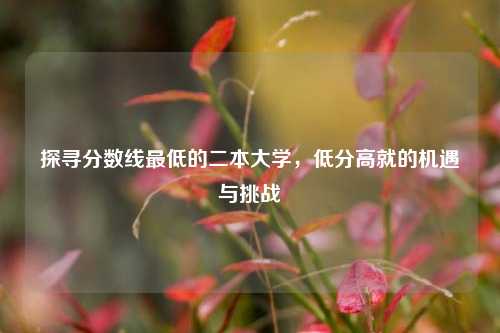探寻分数线最低的二本大学，低分高就的机遇与挑战