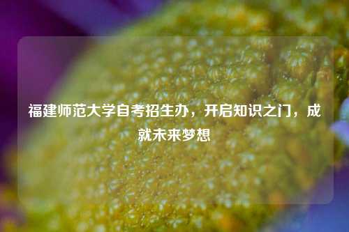 福建师范大学自考招生办，开启知识之门，成就未来梦想