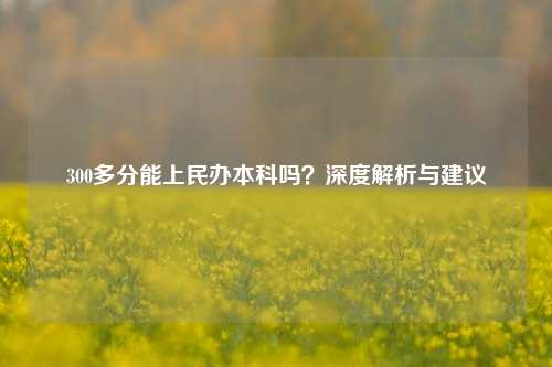 300多分能上民办本科吗？深度解析与建议