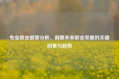专业就业前景分析，洞察未来职业发展的关键因素与趋势