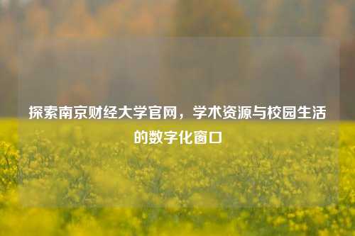 探索南京财经大学官网，学术资源与校园生活的数字化窗口