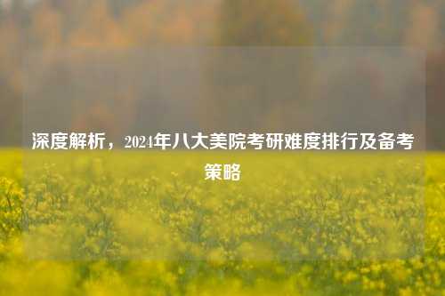 深度解析，2024年八大美院考研难度排行及备考策略