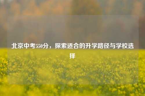 北京中考550分，探索适合的升学路径与学校选择