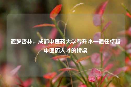 逐梦杏林，成都中医药大学专升本—通往卓越中医药人才的桥梁