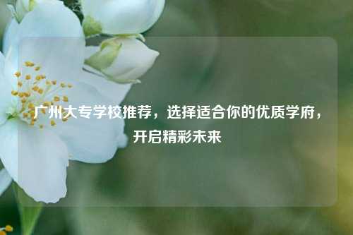 广州大专学校推荐，选择适合你的优质学府，开启精彩未来