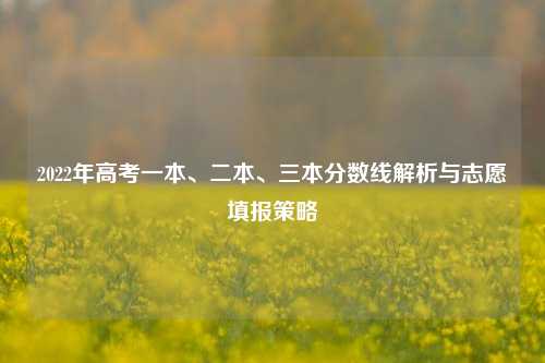 2022年高考一本、二本、三本分数线解析与志愿填报策略