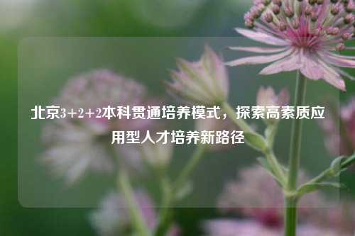 北京3+2+2本科贯通培养模式，探索高素质应用型人才培养新路径