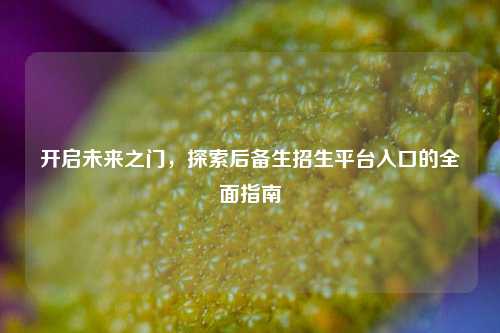开启未来之门，探索后备生招生平台入口的全面指南