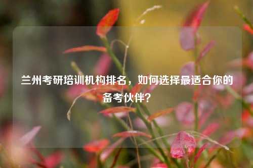 兰州考研培训机构排名，如何选择最适合你的备考伙伴？