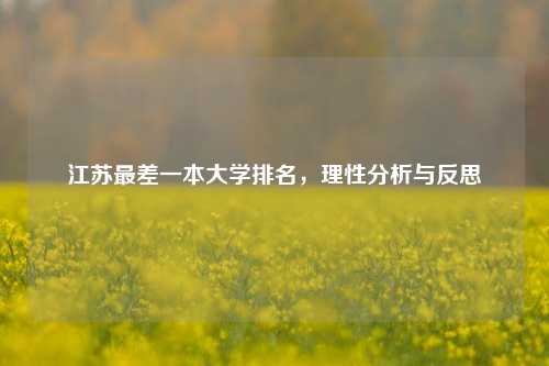江苏最差一本大学排名，理性分析与反思